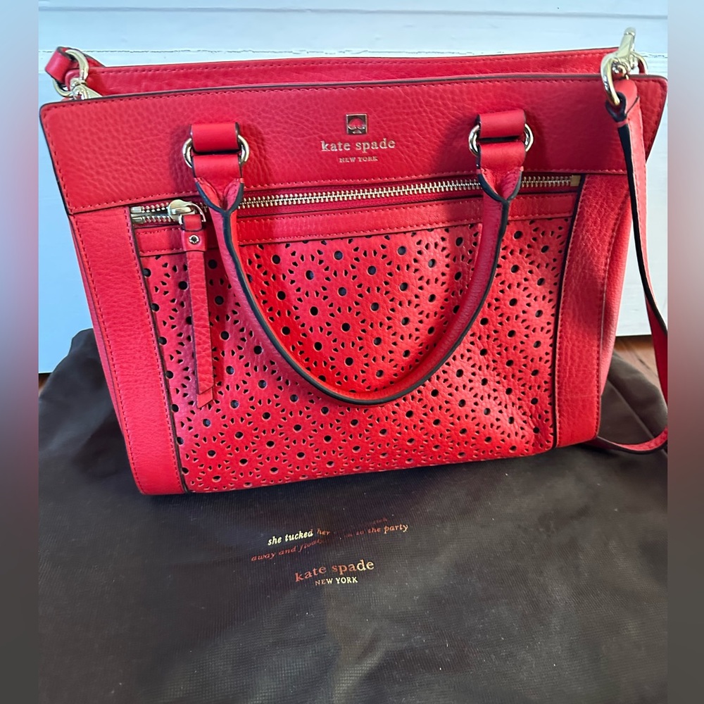 EUC KATE SPADE red purse with dust bag